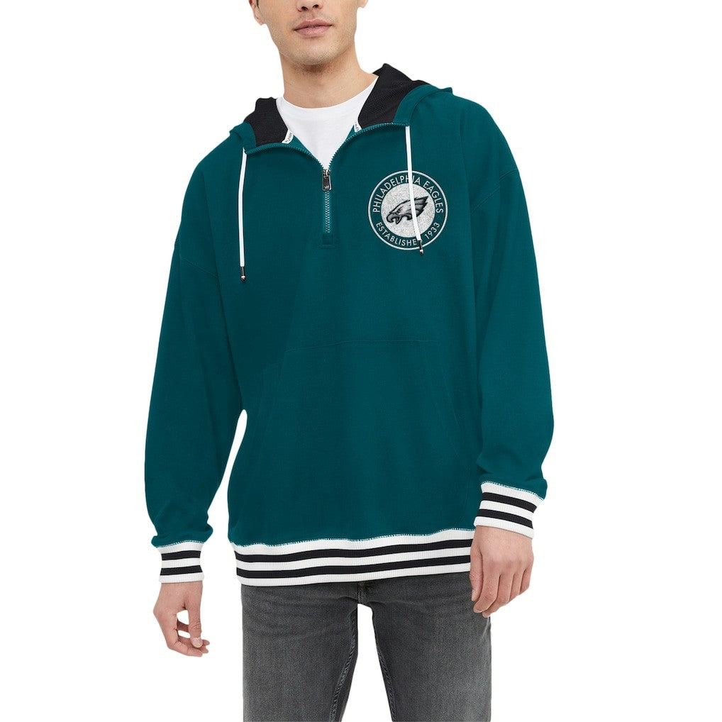 Philadelphia Eagles Tommy Hilfiger Midnight Aaron Quarter-Zip Hoodie - Green outlet