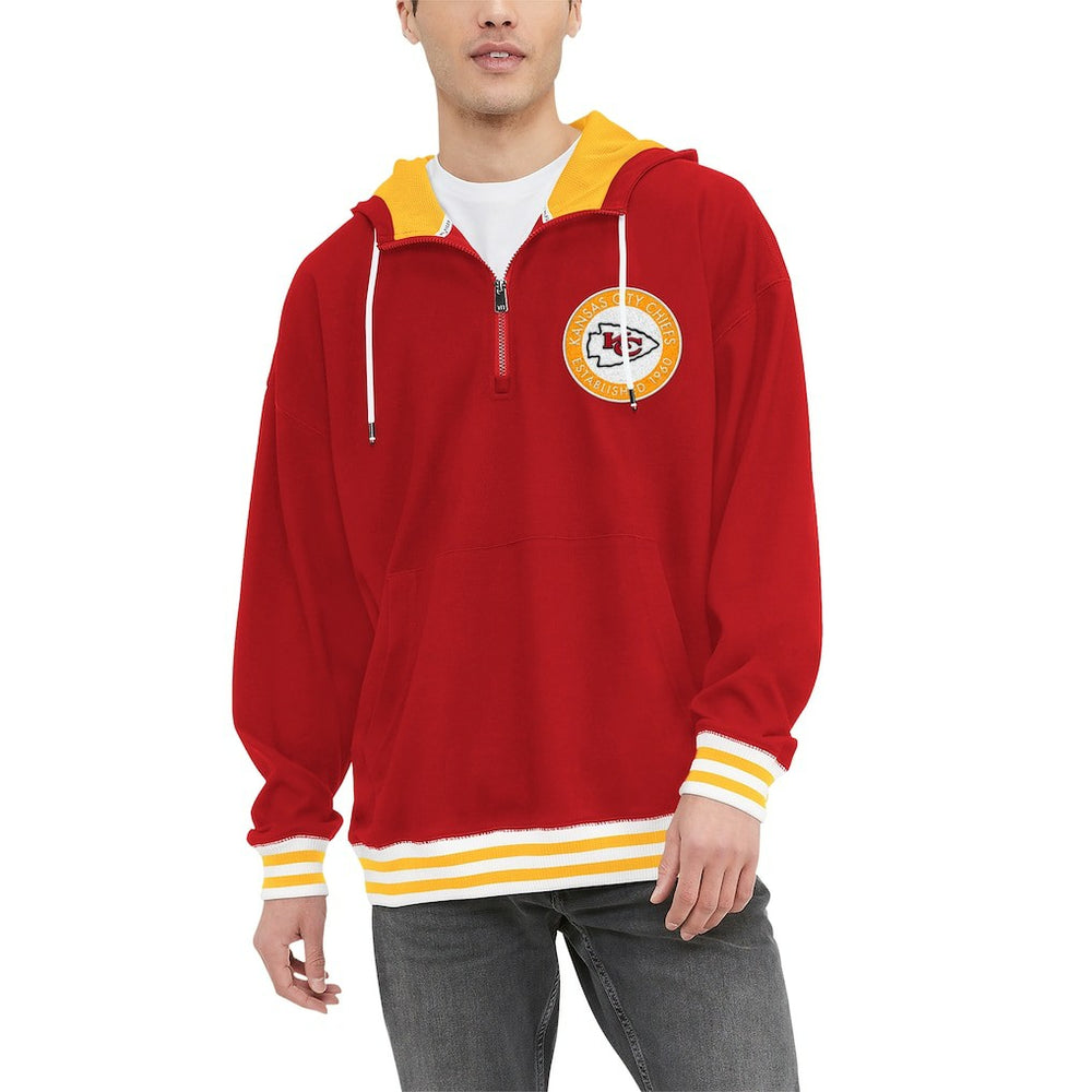 Kansas City Chiefs Tommy Hilfiger Aaron Quarter-Zip Hoodie - Red on sale