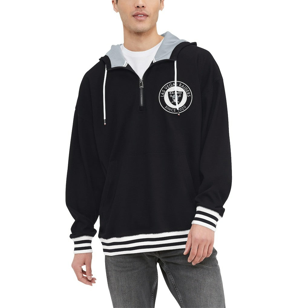 Las Vegas Raiders Tommy Hilfiger Aaron Quarter-Zip Hoodie - Black on sale