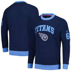 Tennessee Titans Tommy Hilfiger Reese Raglan Tri-Blend Pullover Sweatshirt - Navy on sale