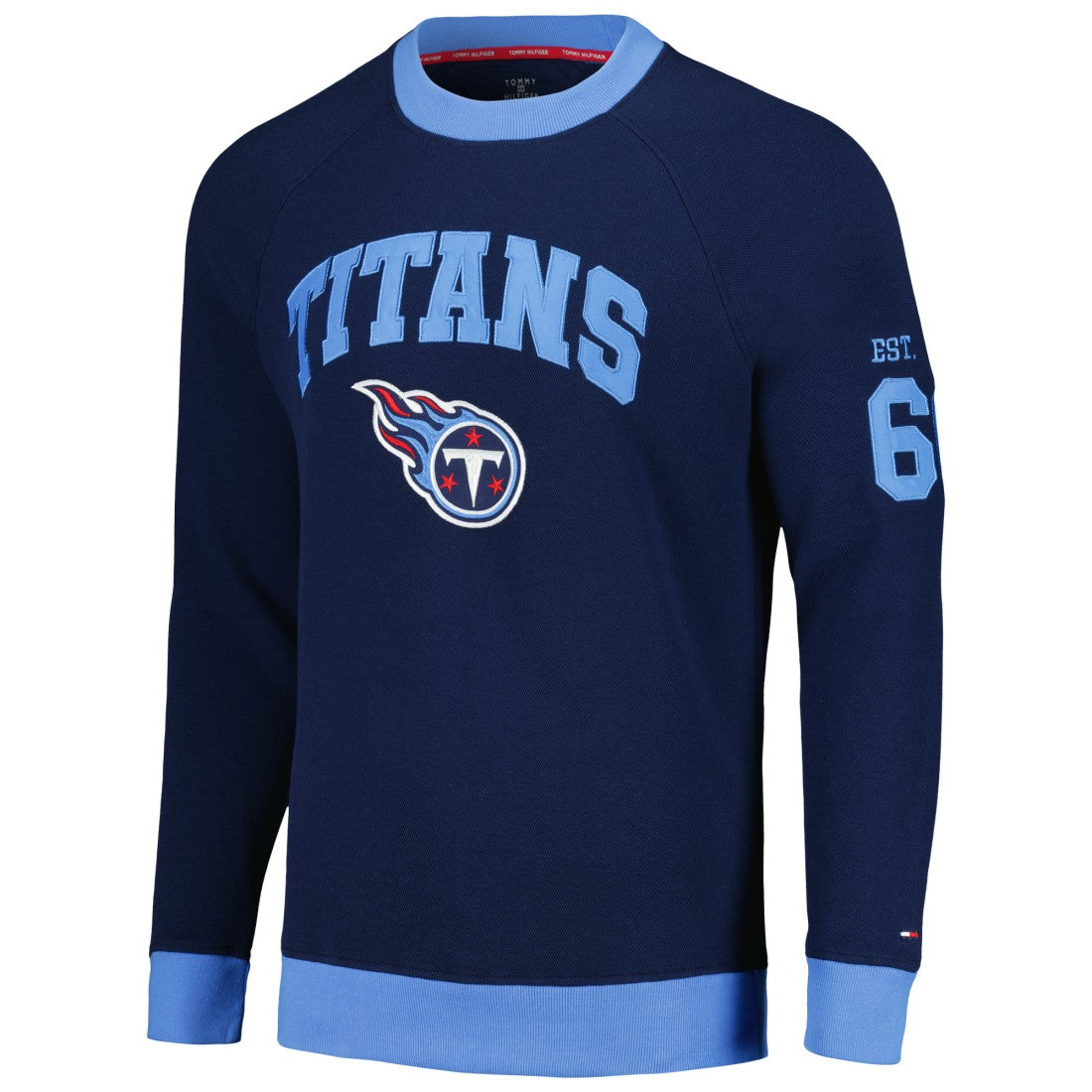Tennessee Titans Tommy Hilfiger Reese Raglan Tri-Blend Pullover Sweatshirt - Navy on sale