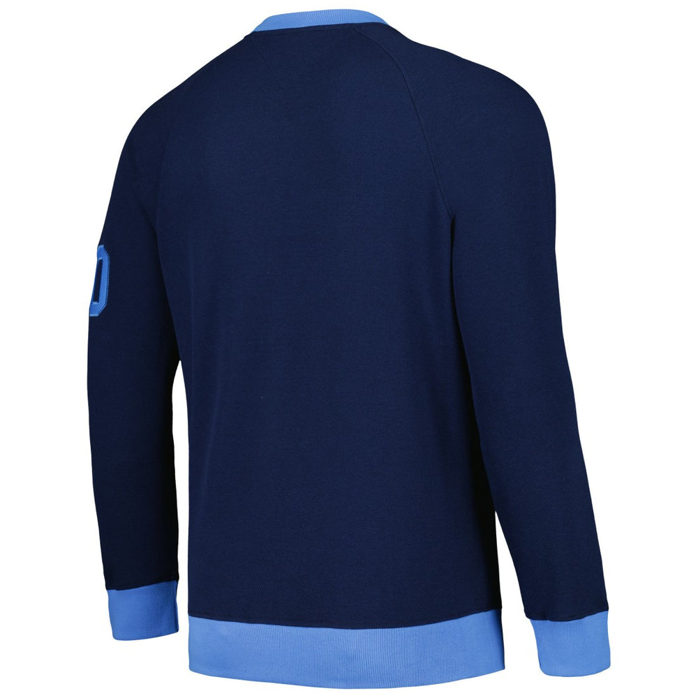 Tennessee Titans Tommy Hilfiger Reese Raglan Tri-Blend Pullover Sweatshirt - Navy on sale