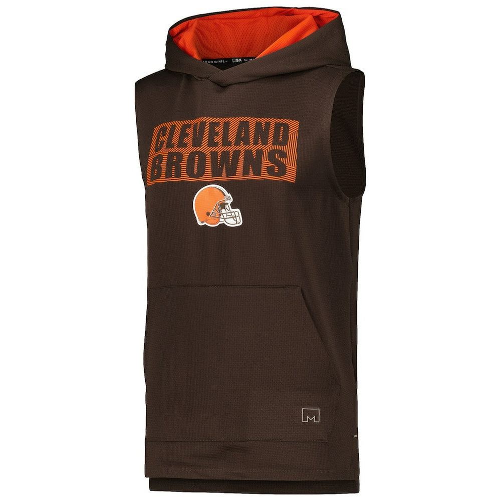 Cleveland Browns MSX by Michael Strahan Marathon Sleeveless Pullover Hoodie - Brown online