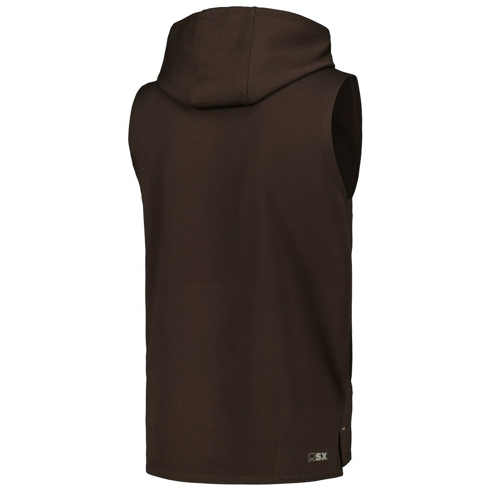Cleveland Browns MSX by Michael Strahan Marathon Sleeveless Pullover Hoodie - Brown online
