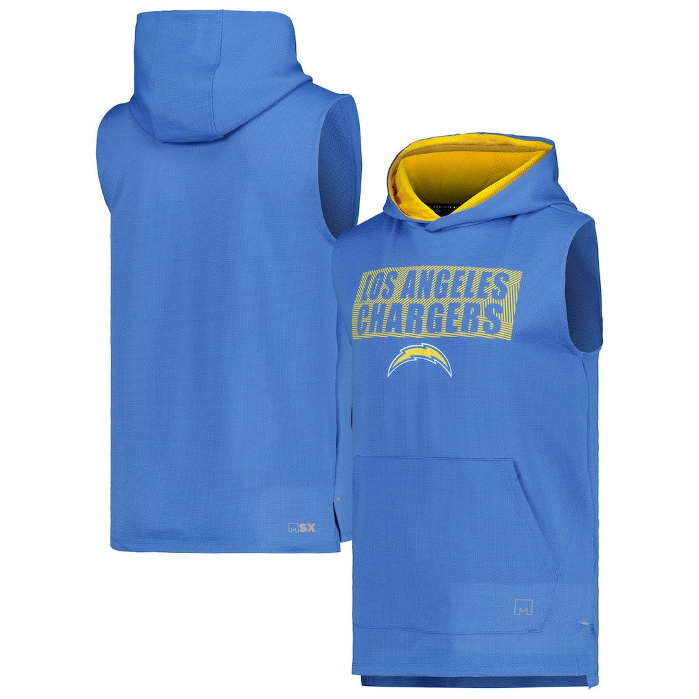 Los Angeles Chargers MSX by Michael Strahan Marathon Sleeveless Pullover Hoodie - Powder Blue on sale