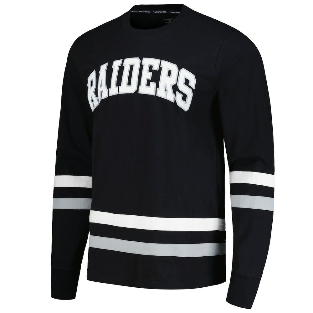 Las Vegas Raiders Tommy Hilfiger Nolan Long Sleeve T-Shirt - Black/Silver cheap