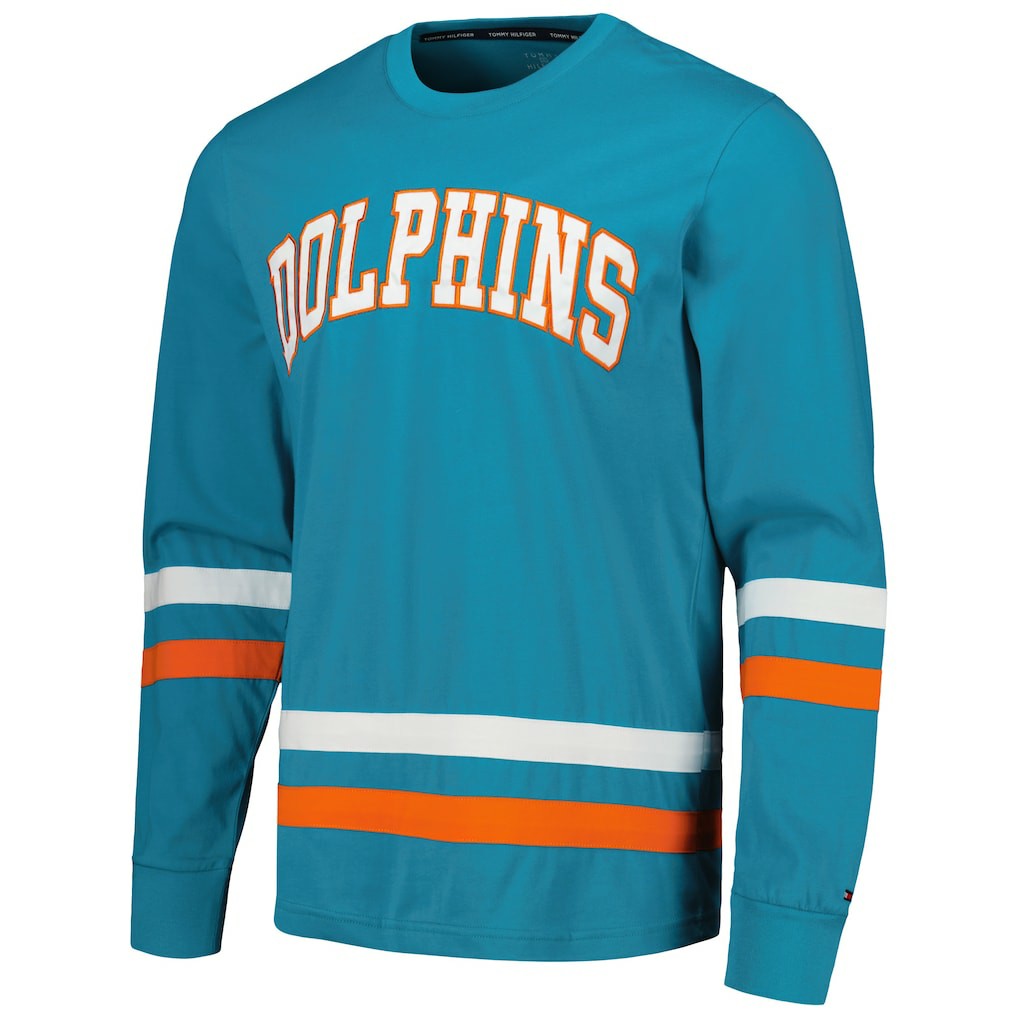 Miami Dolphins Tommy Hilfiger Nolan Long Sleeve T-Shirt - Aqua/Orange cheap