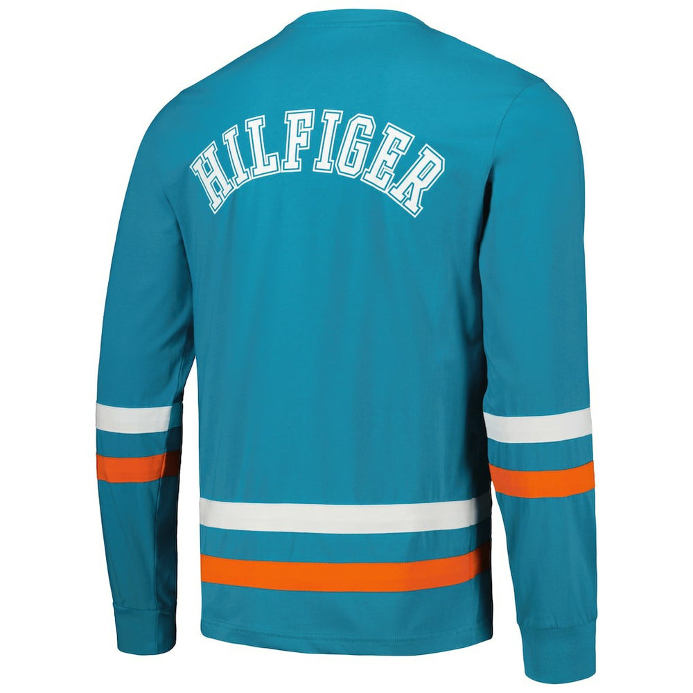 Miami Dolphins Tommy Hilfiger Nolan Long Sleeve T-Shirt - Aqua/Orange cheap