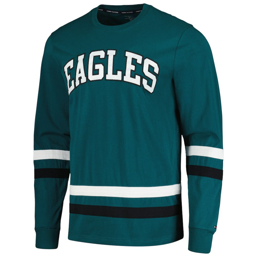 Philadelphia Eagles Tommy Hilfiger Nolan Long Sleeve T-Shirt - Midnight Green/Black discount