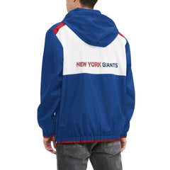 New York Giants Tommy Hilfiger Carter Half-Zip Hooded Top - Royal/White on sale