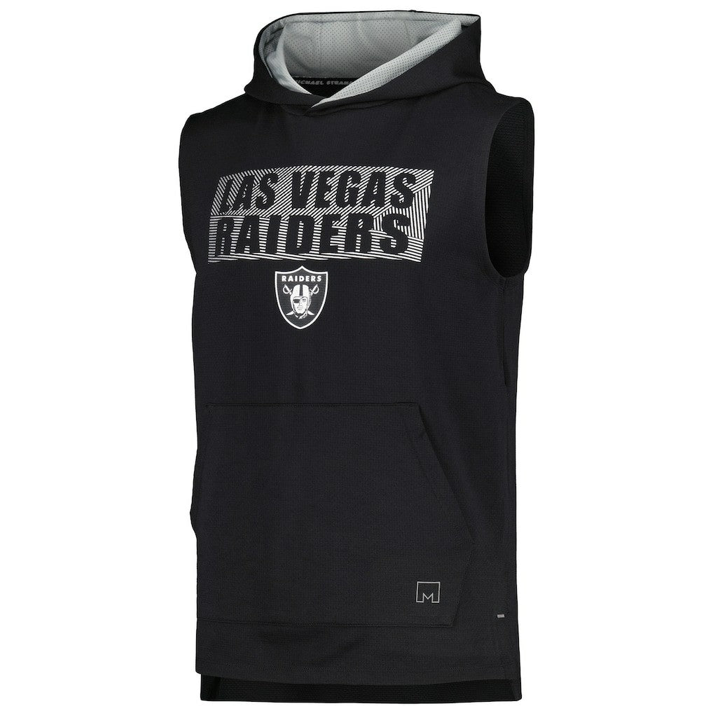 Las Vegas Raiders MSX by Michael Strahan Marathon Sleeveless Pullover Hoodie - Black sale