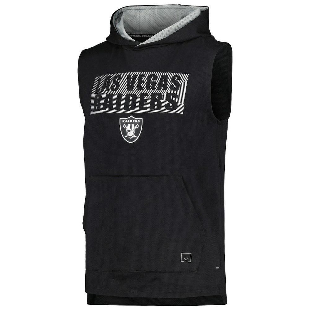 Las Vegas Raiders MSX by Michael Strahan Marathon Sleeveless Pullover Hoodie - Black sale