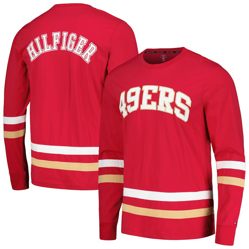 San Francisco 49ers Tommy Hilfiger Nolan Long Sleeve T-Shirt - Red/Gold on sale