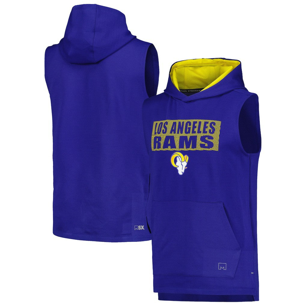Los Angeles Rams MSX by Michael Strahan Marathon Sleeveless Pullover Hoodie - Royal on sale
