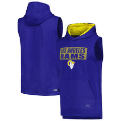 Los Angeles Rams MSX by Michael Strahan Marathon Sleeveless Pullover Hoodie - Royal on sale