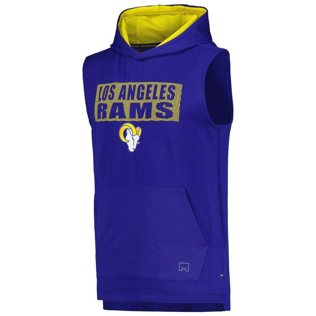 Los Angeles Rams MSX by Michael Strahan Marathon Sleeveless Pullover Hoodie - Royal on sale