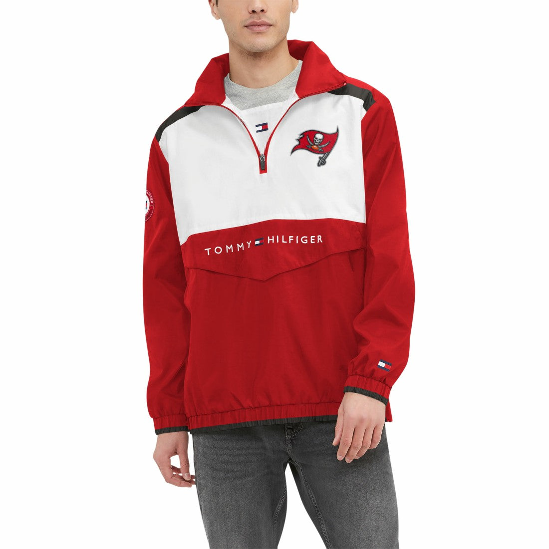 Tampa Bay Buccaneers Tommy Hilfiger Carter Half-Zip Hooded Top - Red/White outlet