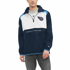 Tennessee Titans Tommy Hilfiger Carter Half-Zip Hooded Top - Navy/White cheap