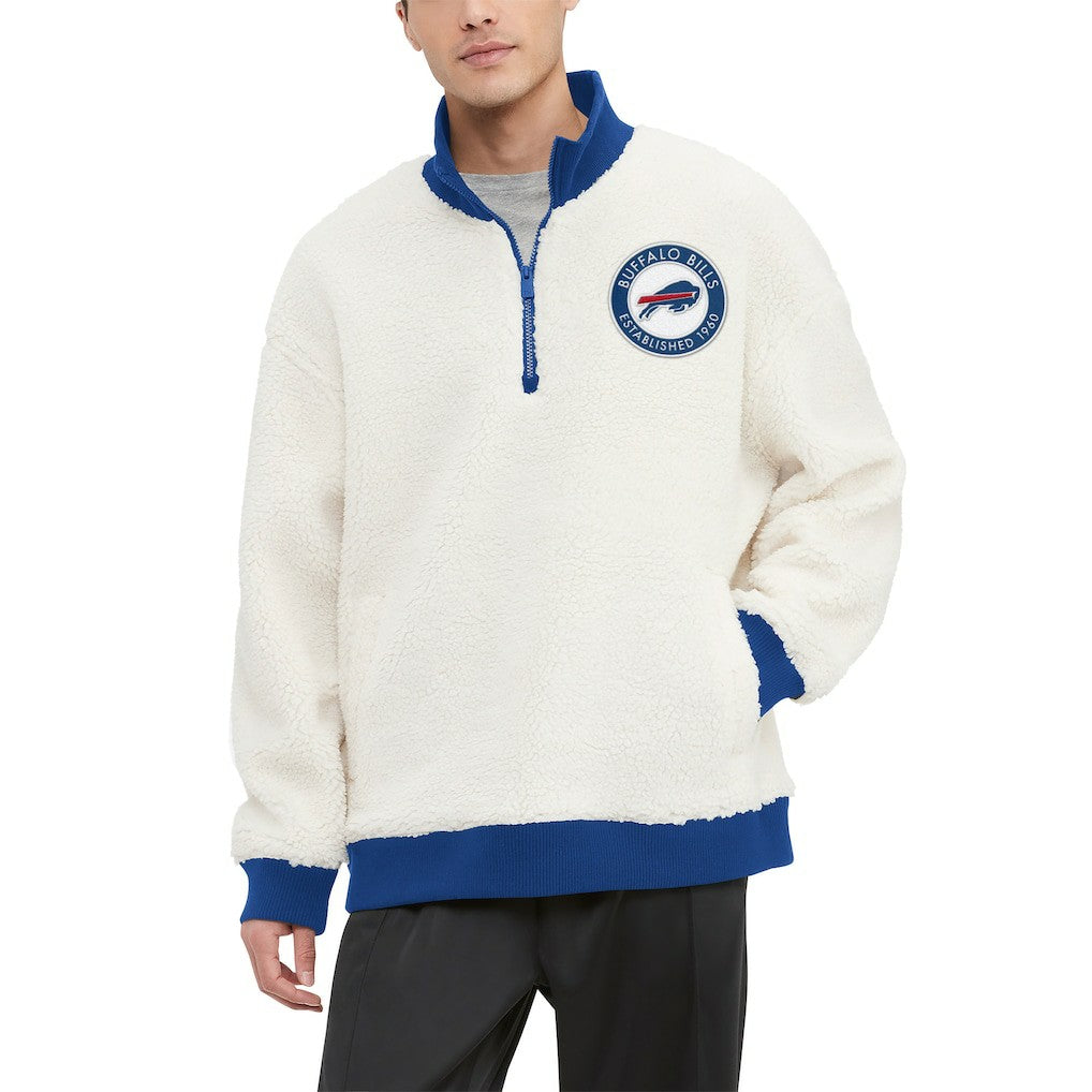 Buffalo Bills Tommy Hilfiger Jordan Sherpa Quarter-Zip Sweatshirt - Cream online