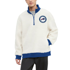 Buffalo Bills Tommy Hilfiger Jordan Sherpa Quarter-Zip Sweatshirt - Cream online