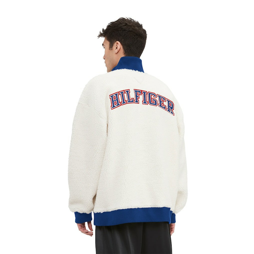New York Giants Tommy Hilfiger Jordan Sherpa Quarter-Zip Sweatshirt - Cream sale