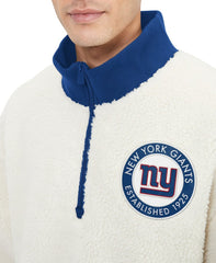 New York Giants Tommy Hilfiger Jordan Sherpa Quarter-Zip Sweatshirt - Cream sale