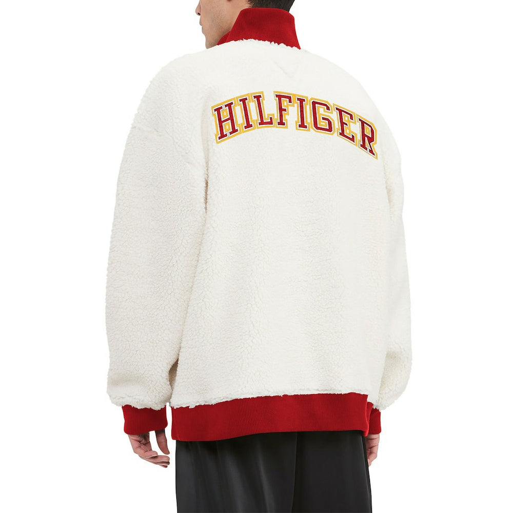 Kansas City Chiefs Tommy Hilfiger Jordan Sherpa Quarter-Zip Sweatshirt - Cream for sale
