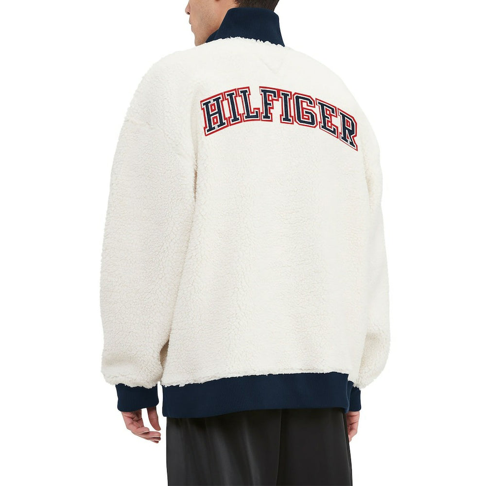 New England Patriots Tommy Hilfiger Jordan Sherpa Quarter-Zip Sweatshirt - Cream online