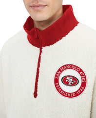 San Francisco 49ers Tommy Hilfiger Jordan Sherpa Quarter-Zip Sweatshirt - Cream on sale