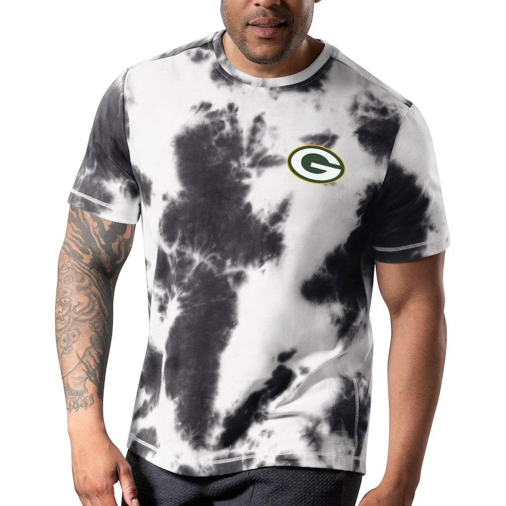 Green Bay Packers MSX by Michael Strahan Freestyle Tie-Dye T-Shirt - Black cheap