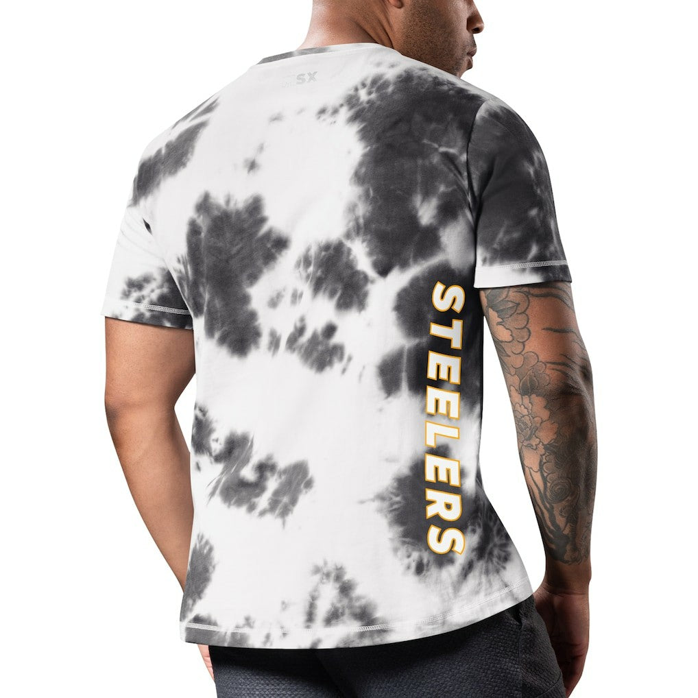 Pittsburgh Steelers MSX by Michael Strahan Freestyle Tie-Dye T-Shirt - Black cheap