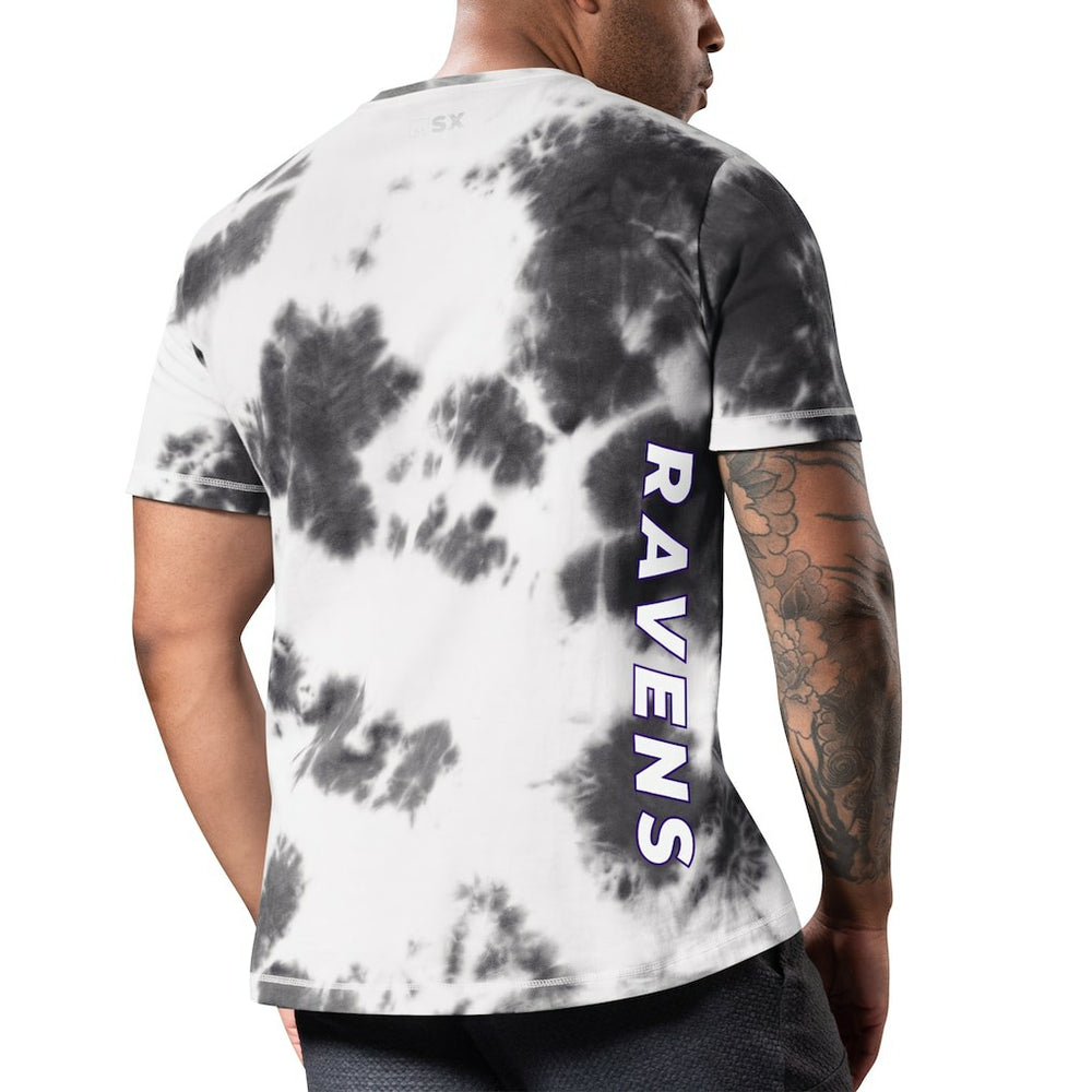 Baltimore Ravens MSX by Michael Strahan Freestyle Tie-Dye T-Shirt - Black discount
