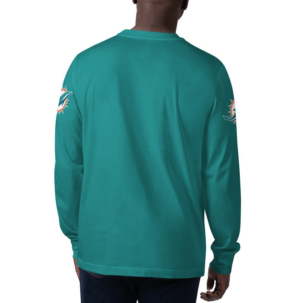 Miami Dolphins Starter Clutch Hit Long Sleeve T-Shirt - Aqua sale