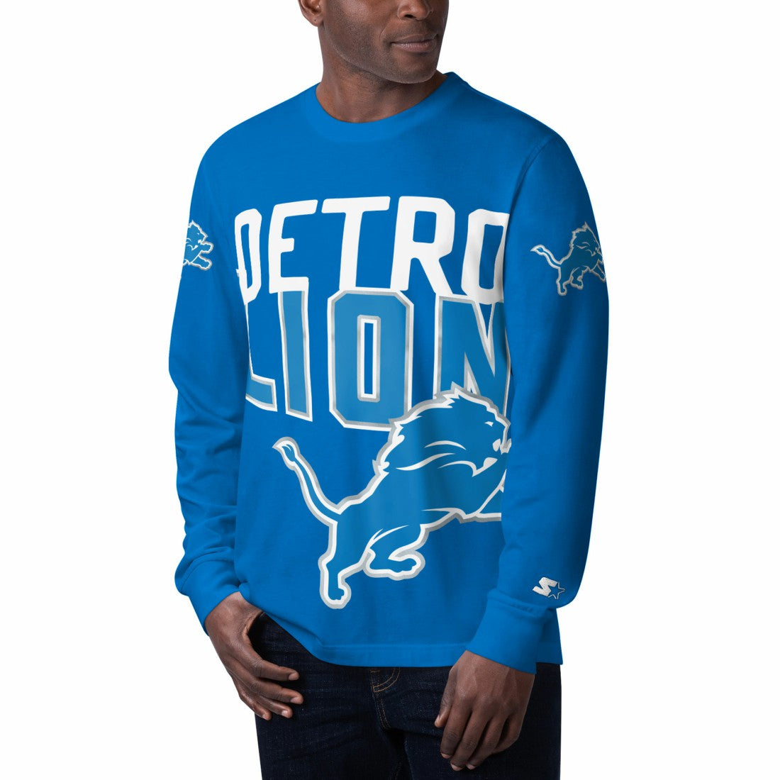 Detroit Lions Starter Clutch Hit Long Sleeve T-Shirt - Blue sale