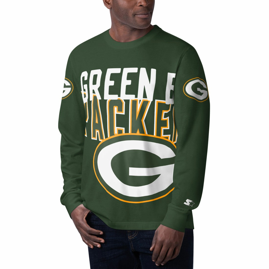 Green Bay Packers Starter Clutch Hit Long Sleeve T-Shirt - Green discount