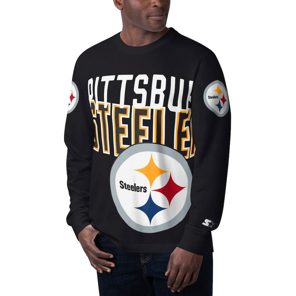 Pittsburgh Steelers Starter Clutch Hit Long Sleeve T-Shirt - Black outlet