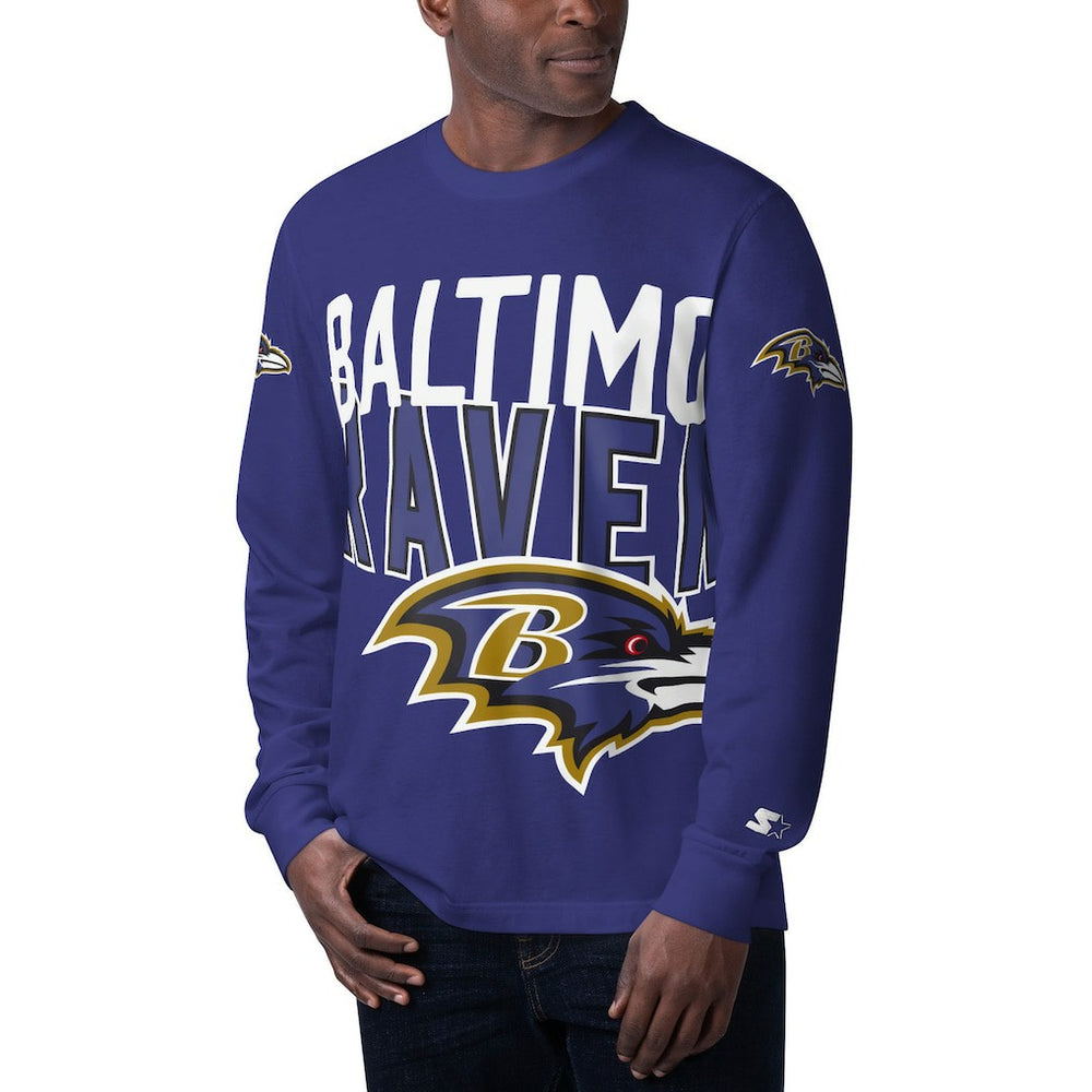 Baltimore Ravens Starter Clutch Hit Long Sleeve T-Shirt - Purple for sale