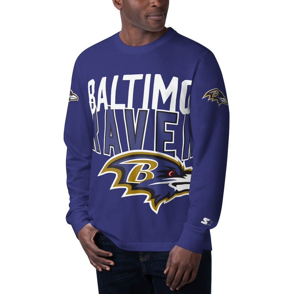 Baltimore Ravens Starter Clutch Hit Long Sleeve T-Shirt - Purple for sale