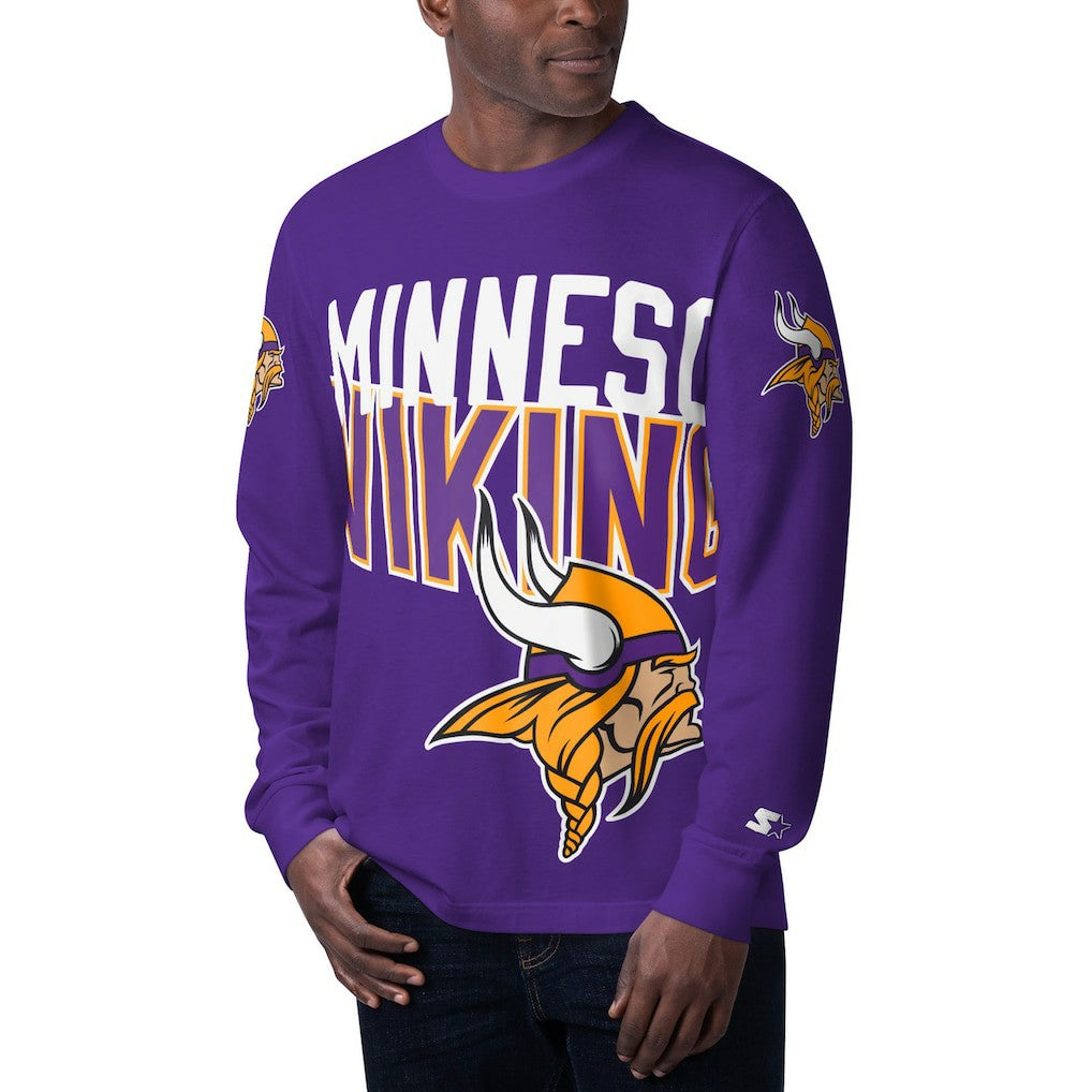 Minnesota Vikings Starter Clutch Hit Long Sleeve T-Shirt - Purple sale