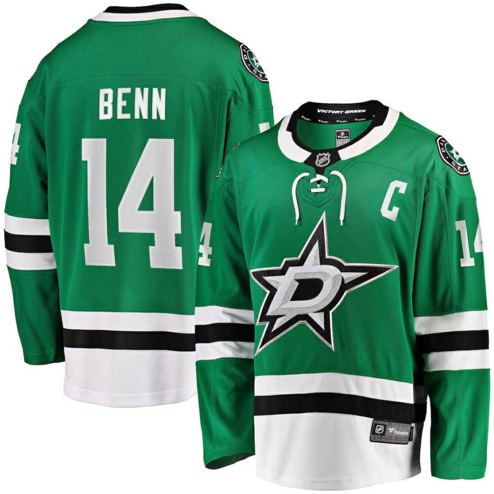 Jamie Benn Dallas Stars Fanatics Captain Patch Home Breakaway Jersey Kelly Green