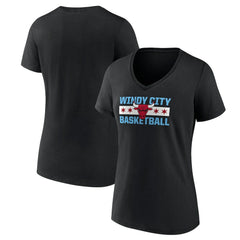 Chicago Bulls Women's Hometown Collection Windy City V-Neck T-Shirt sale - Black for sale