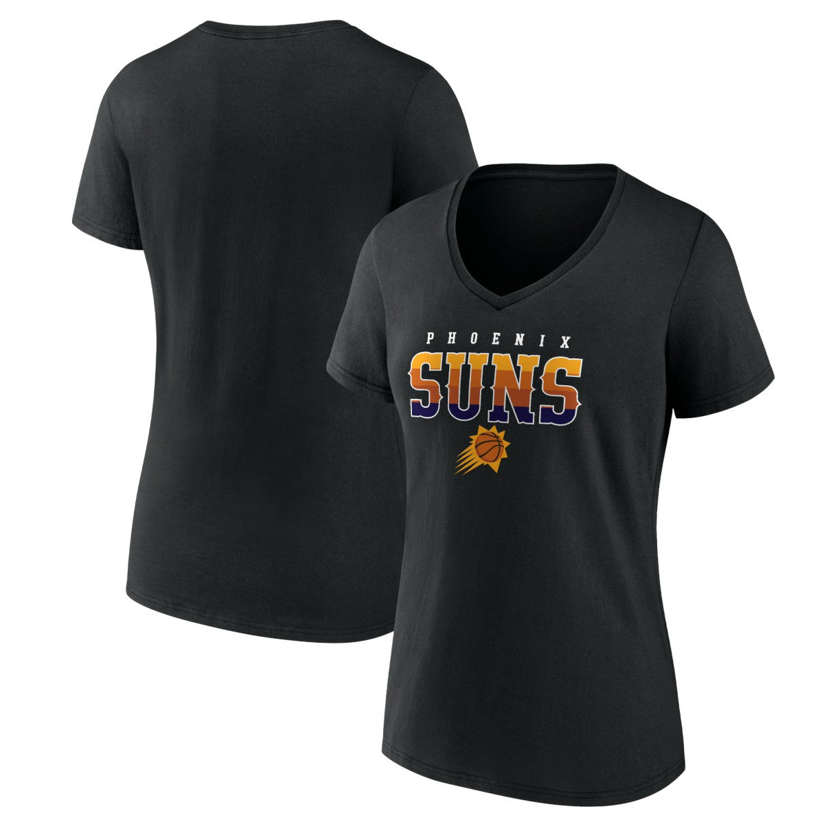 Phoenix Suns Women's Hometown Collection Sunrise V-Neck T-Shirt - Black on sale