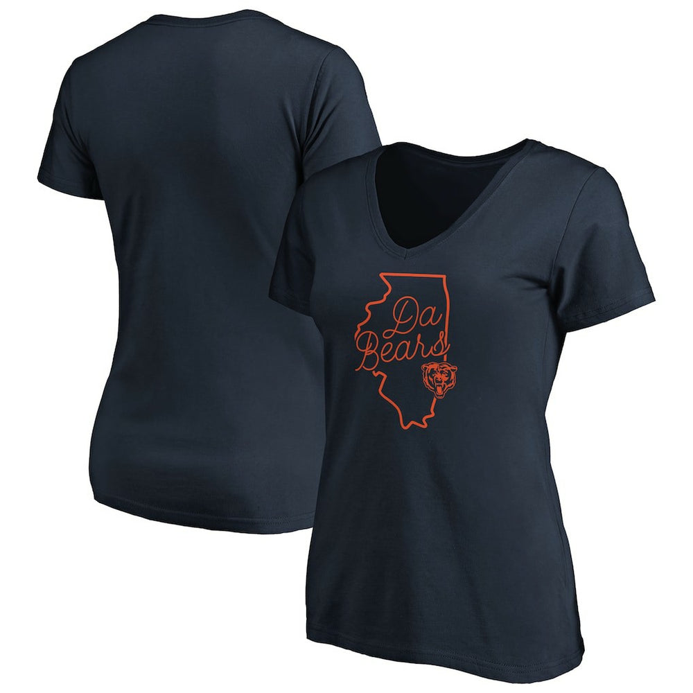 Chicago Bears Women's Script V-Neck T-Shirt - Navy cheap
