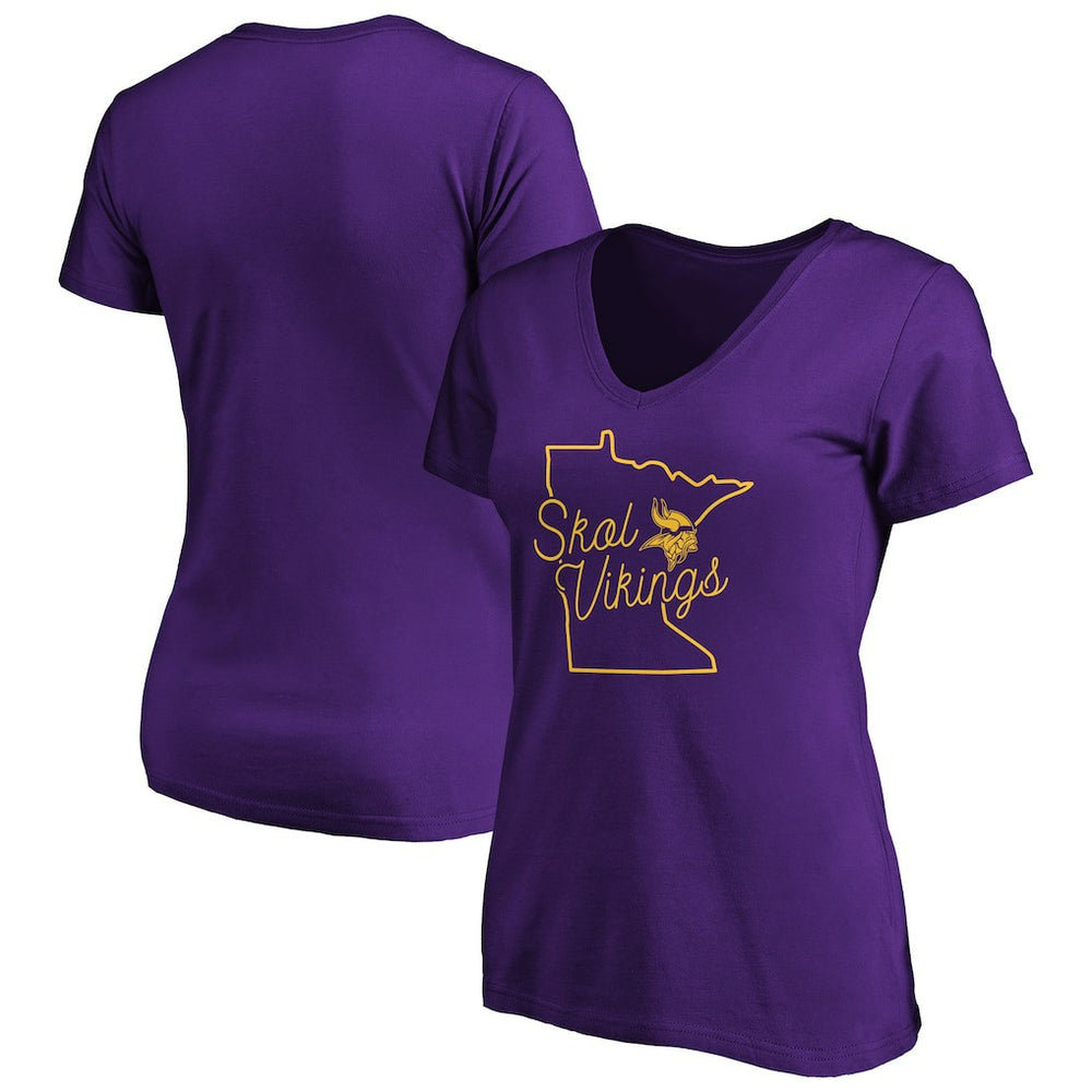 Minnesota Vikings Women's Script V-Neck T-Shirt - Purple online