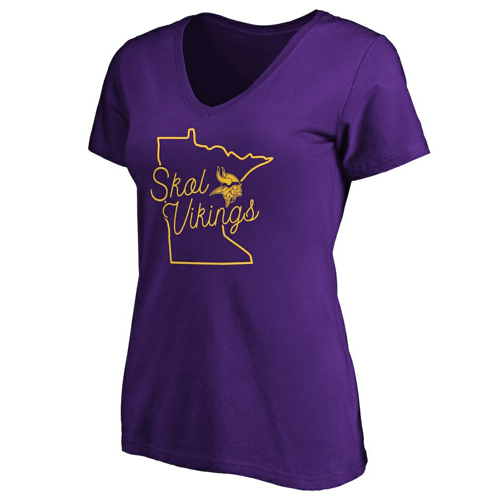 Minnesota Vikings Women's Script V-Neck T-Shirt - Purple online
