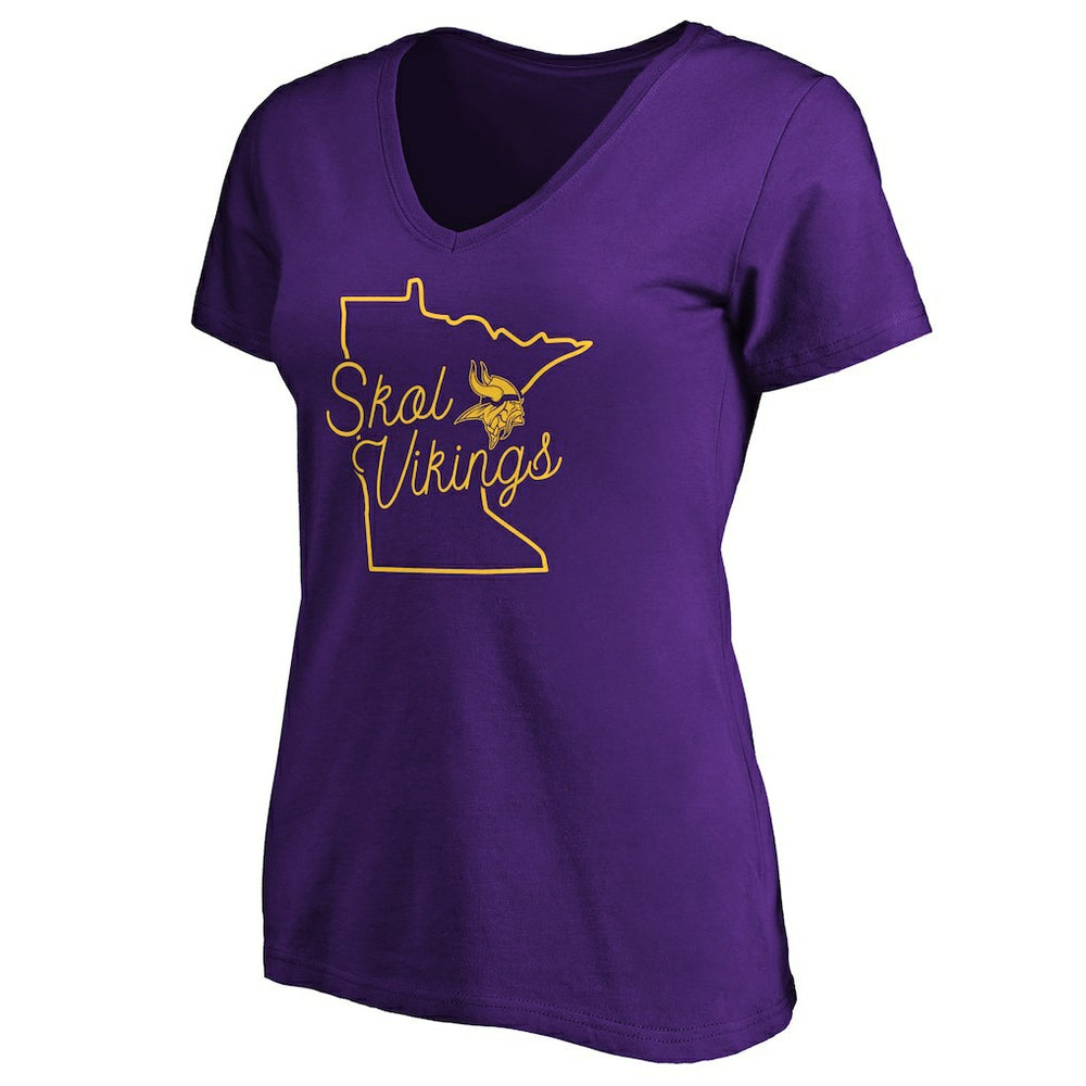 Minnesota Vikings Women's Script V-Neck T-Shirt - Purple online