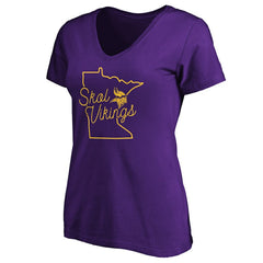 Minnesota Vikings Women's Script V-Neck T-Shirt - Purple online