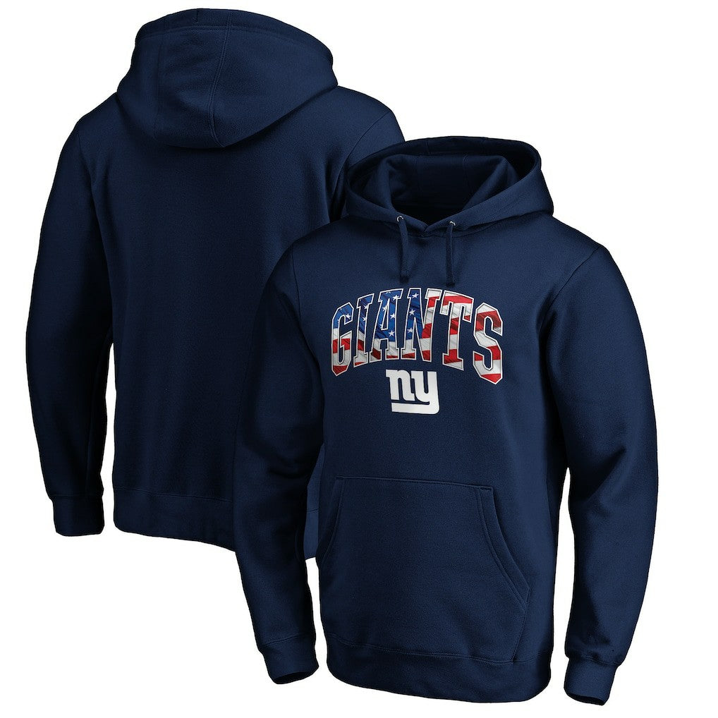 New York Giants Banner Wave Pullover Hoodie - Navy on sale
