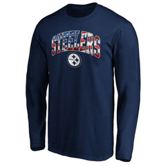 Pittsburgh Steelers Banner Wave Long Sleeve T-Shirt - Navy on sale