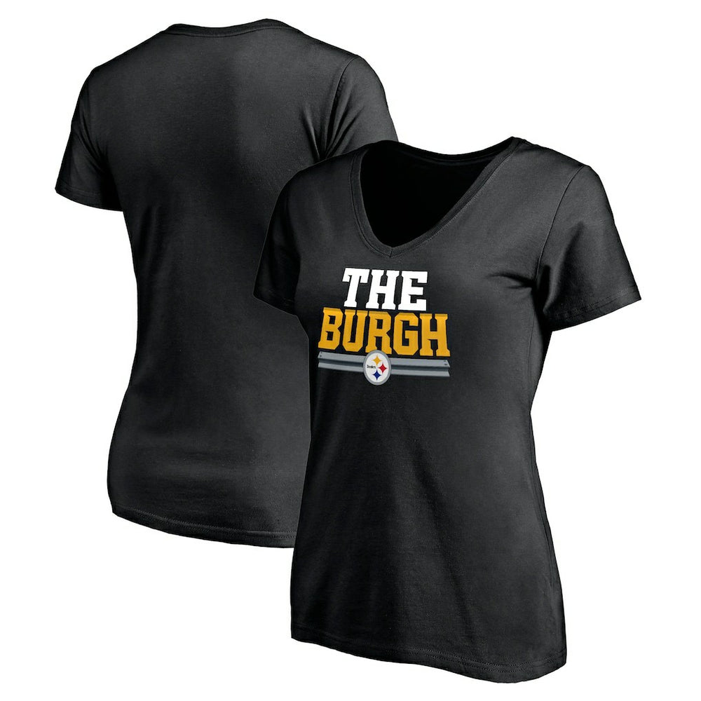 Pittsburgh Steelers Women's Hometown Collection The Burgh V-Neck T-Shirt - Black outlet